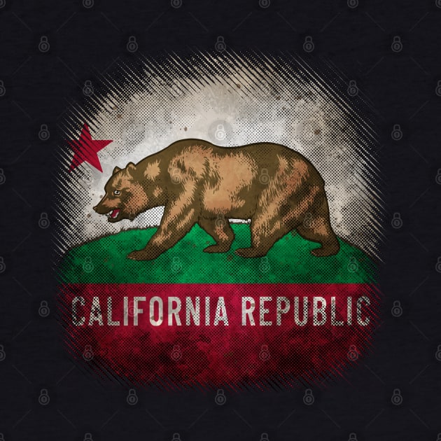 California Republic Flag (vintage Grunge Style) #3 by Winya